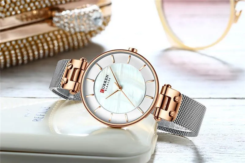 Women's Luxury Watches In Excellent Background And Zircon Designs Business Style Wristwatch Perfect Gift For Her