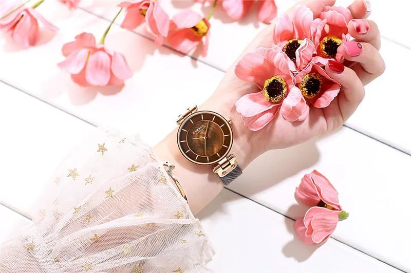 Women's Luxury Watches In Excellent Background And Zircon Designs Business Style Wristwatch Perfect Gift For Her