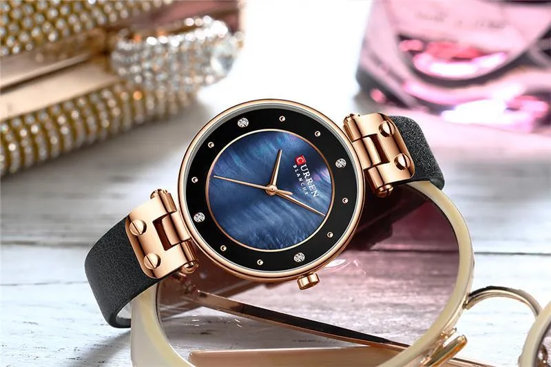 Women's Luxury Watches In Excellent Background And Zircon Designs Business Style Wristwatch Perfect Gift For Her