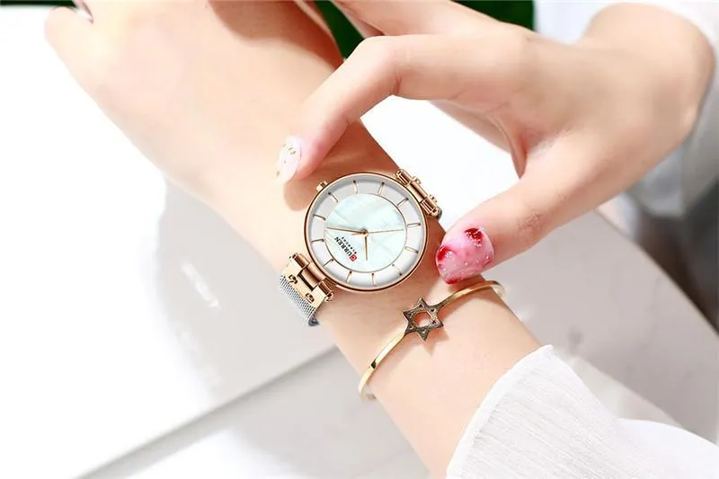 Women's Luxury Watches In Excellent Background And Zircon Designs Business Style Wristwatch Perfect Gift For Her