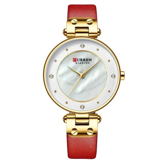 Women's Luxury Watches In Excellent Background And Zircon Designs Business Style Wristwatch Perfect Gift For Her