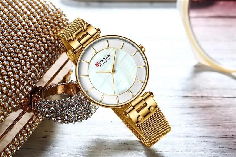Women's Luxury Watches In Excellent Background And Zircon Designs Business Style Wristwatch Perfect Gift For Her