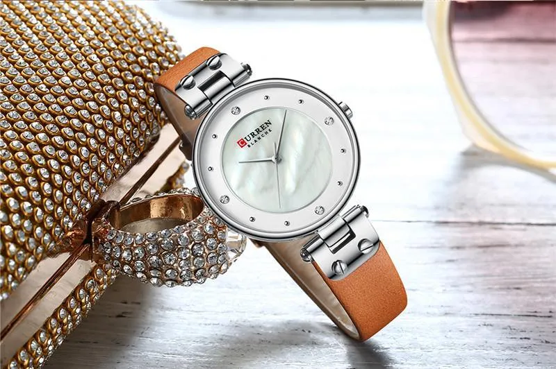 Women's Luxury Watches In Excellent Background And Zircon Designs Business Style Wristwatch Perfect Gift For Her