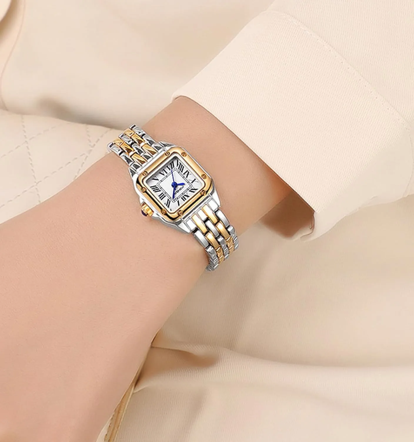 Women's Temperament Square Dial Waterproof Quartz Watches