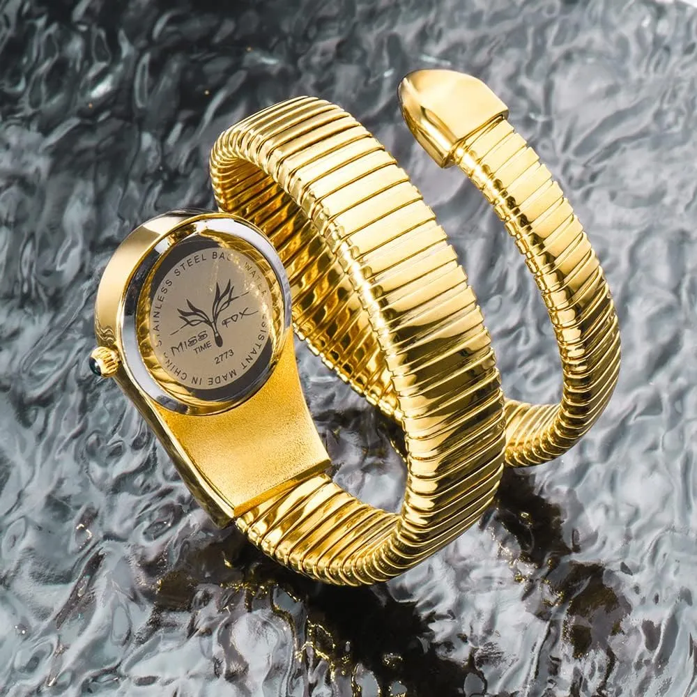Women's Watch Light Luxury Snake Shaped Watches Fashionable Personalized Bracelet Clock Stainless Steel Does Not Fade