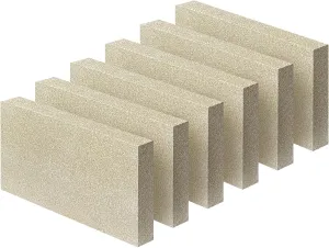 Woodstove Firebricks, Fire Bricks, Size 9" X 4-1/2" X 3/4", High Temperature Resistant Fire Bricks Replacement for Wood Stoves, 6 Pieces