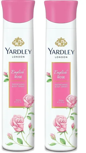 Yardley London - English Rose Refreshing Deo for Women, 150ml (Pack of 2)
