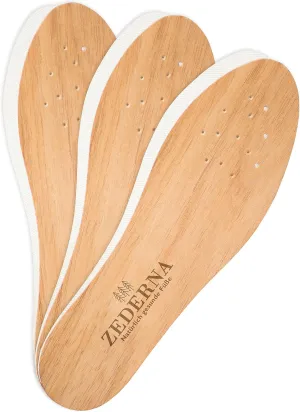 Zederna Cedar Wood Shoe Insoles Men & Women, 3 Pairs, Against Foot & Shoe Odor, Unisex-Adults, Beige, Cedar Wood / Cotton, Shoe Inserts