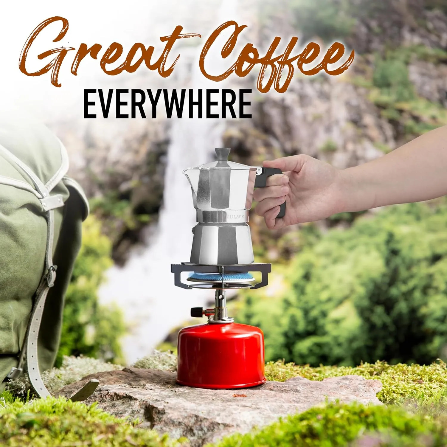 Zulay Moka Pot Espresso Stovetop Coffee Maker - Leak-Proof, Stainless Steel, Easy to Clean, Heat Resistant Handle & Knob - Makes 3 Espresso Cups - Silver